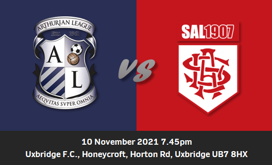 Arthurian League vs Southern Amateur League Wednesday 10 November 2021 7.45pm at Uxbridge F.C., Honeycroft, Horton Rd, Uxbridge UB7 8HX